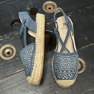 WHITE MOUNTAIN Highland Blue Denim Espadrille Sandals